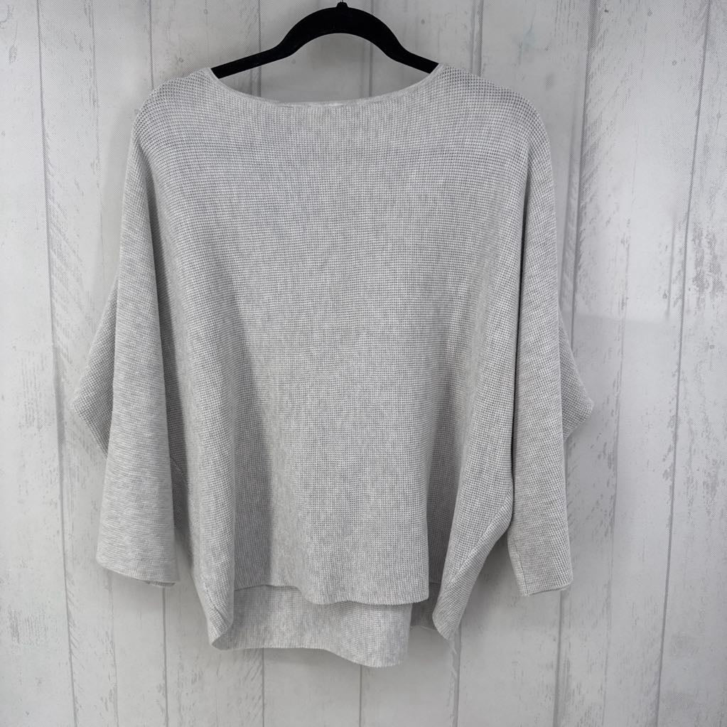 XL waffle knit scoop neck drop shoulder sweater
