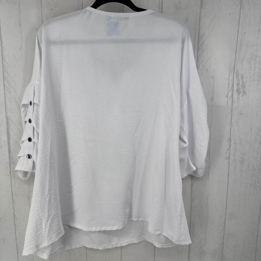 XXL quarter button down pleated elbow slv tunic