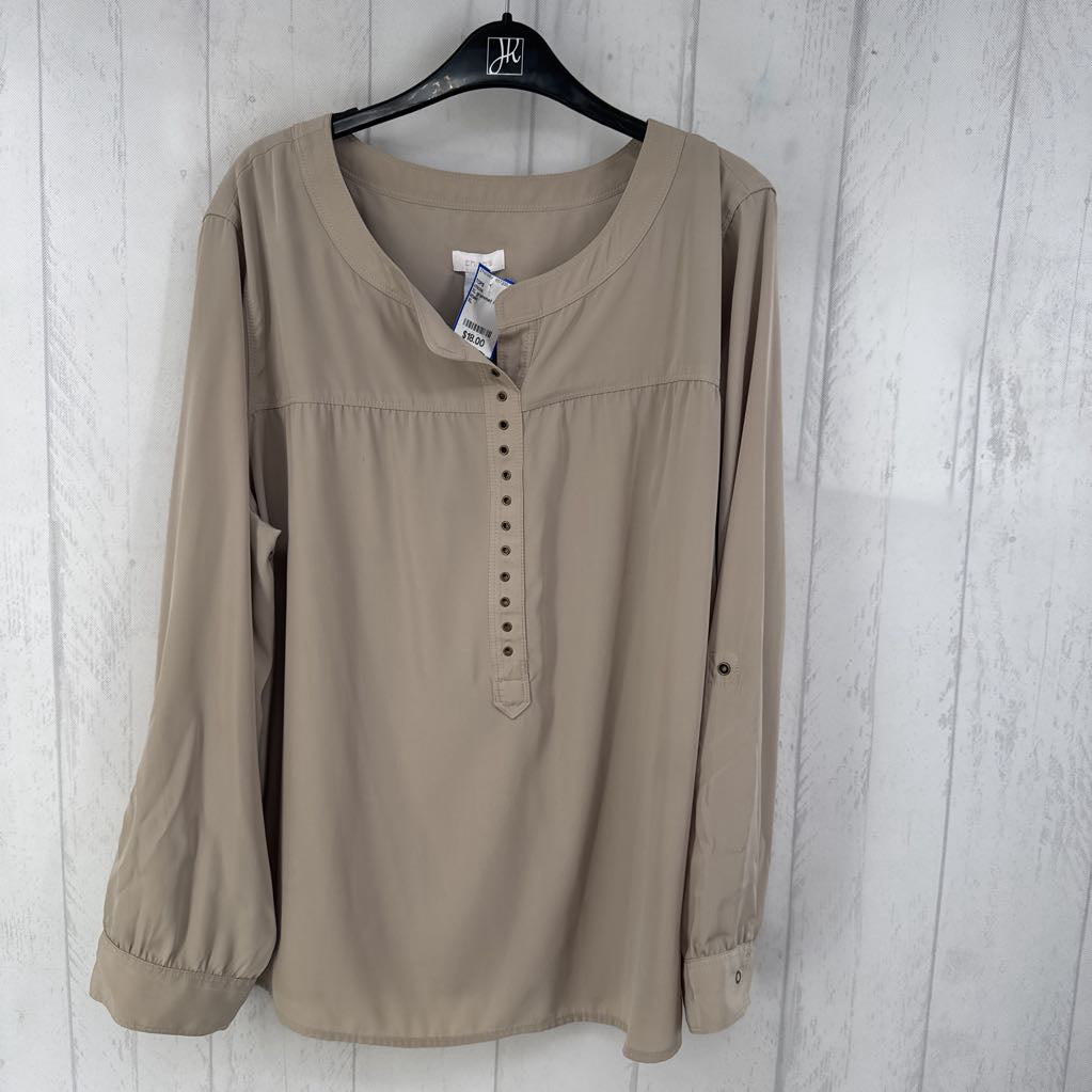 XL grommet notch neck l/s top