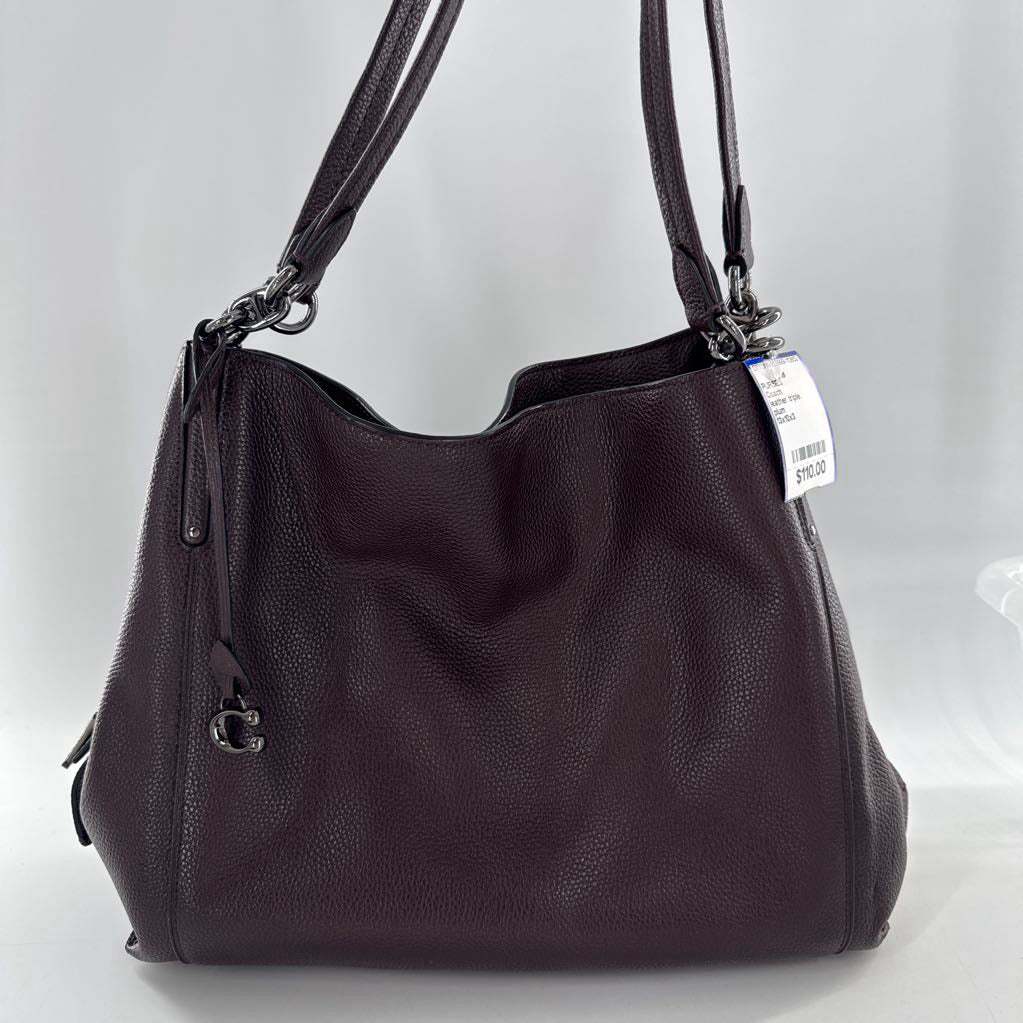 leather triple compartment satchel