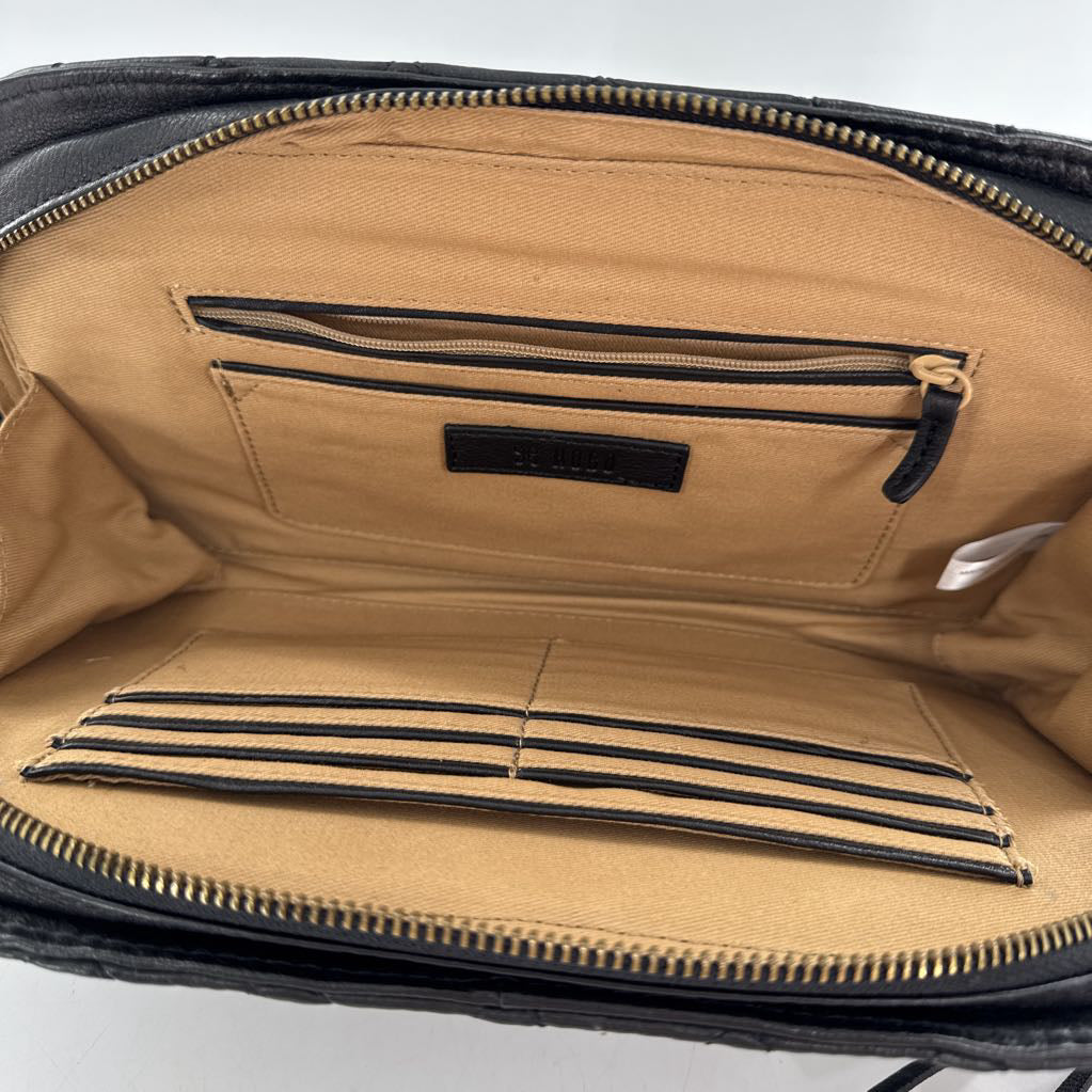 quilted leather clutch
