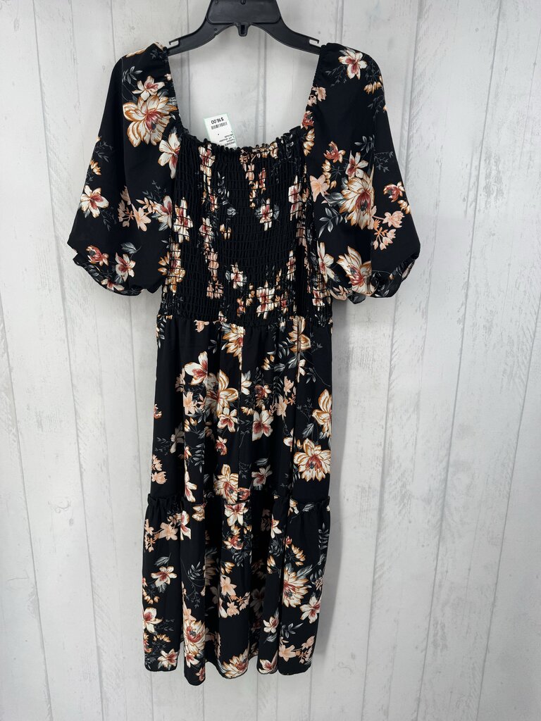 L off shoulder smocked floral dress