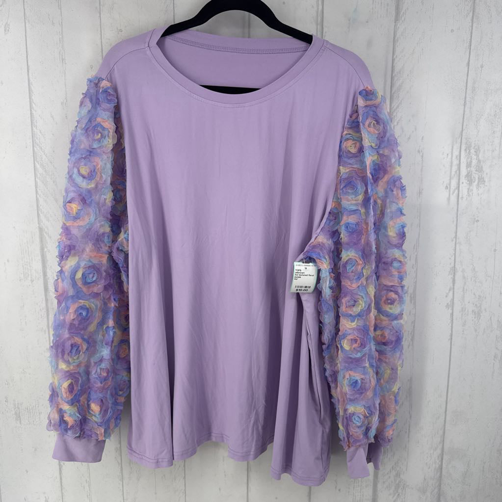 4xl textured floral slv top