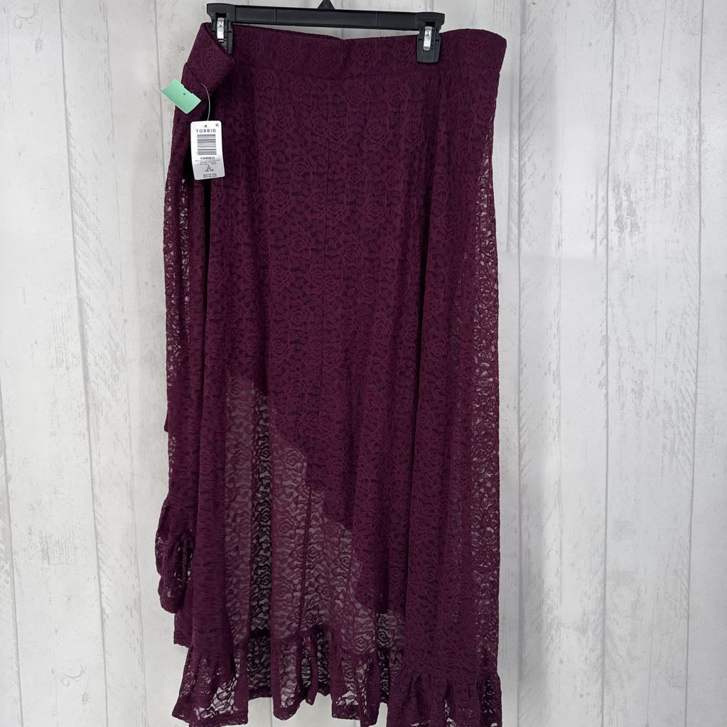 R60 2x asymmetrical lace maxi skirt