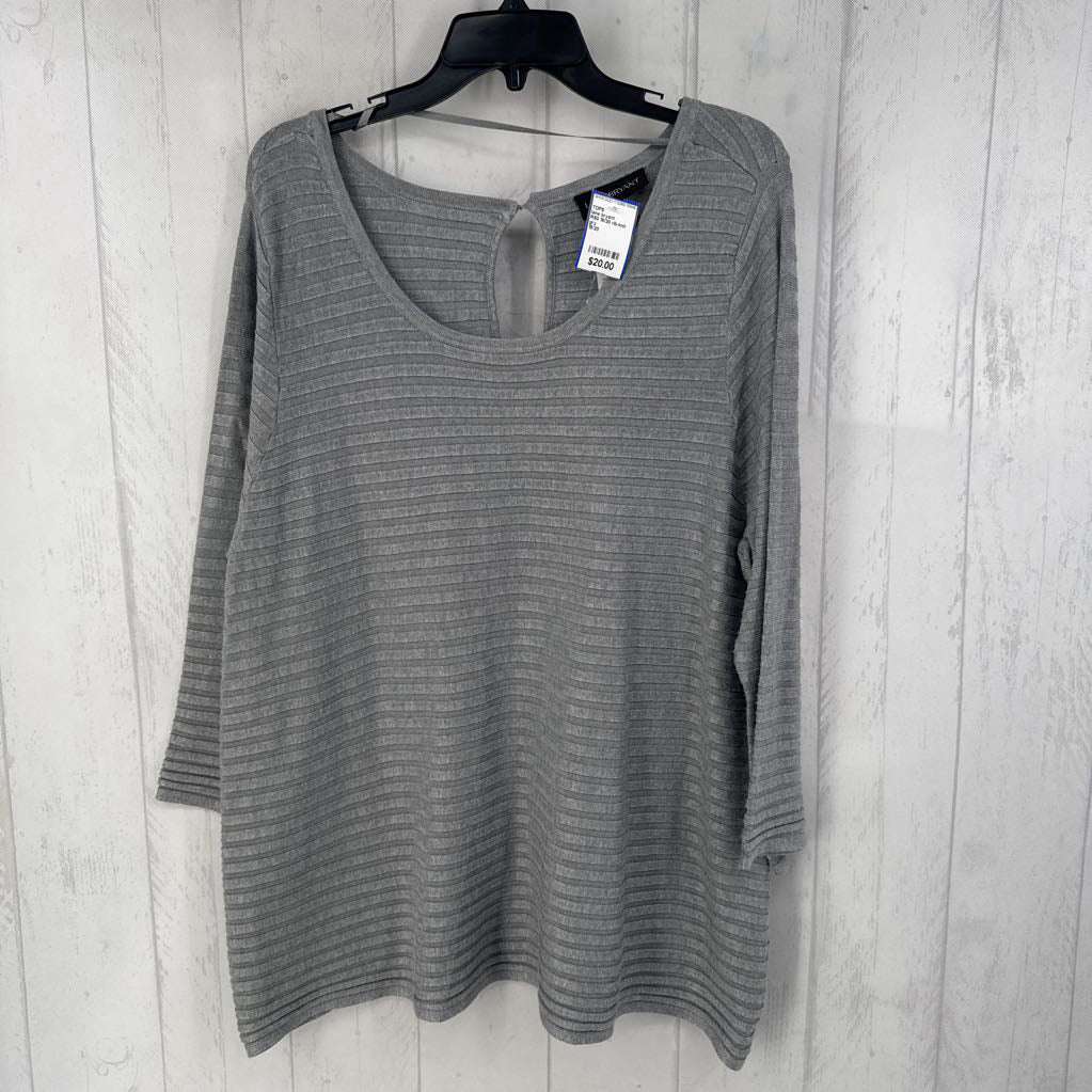 R50 18/20 rib-knit 3/4 slv top