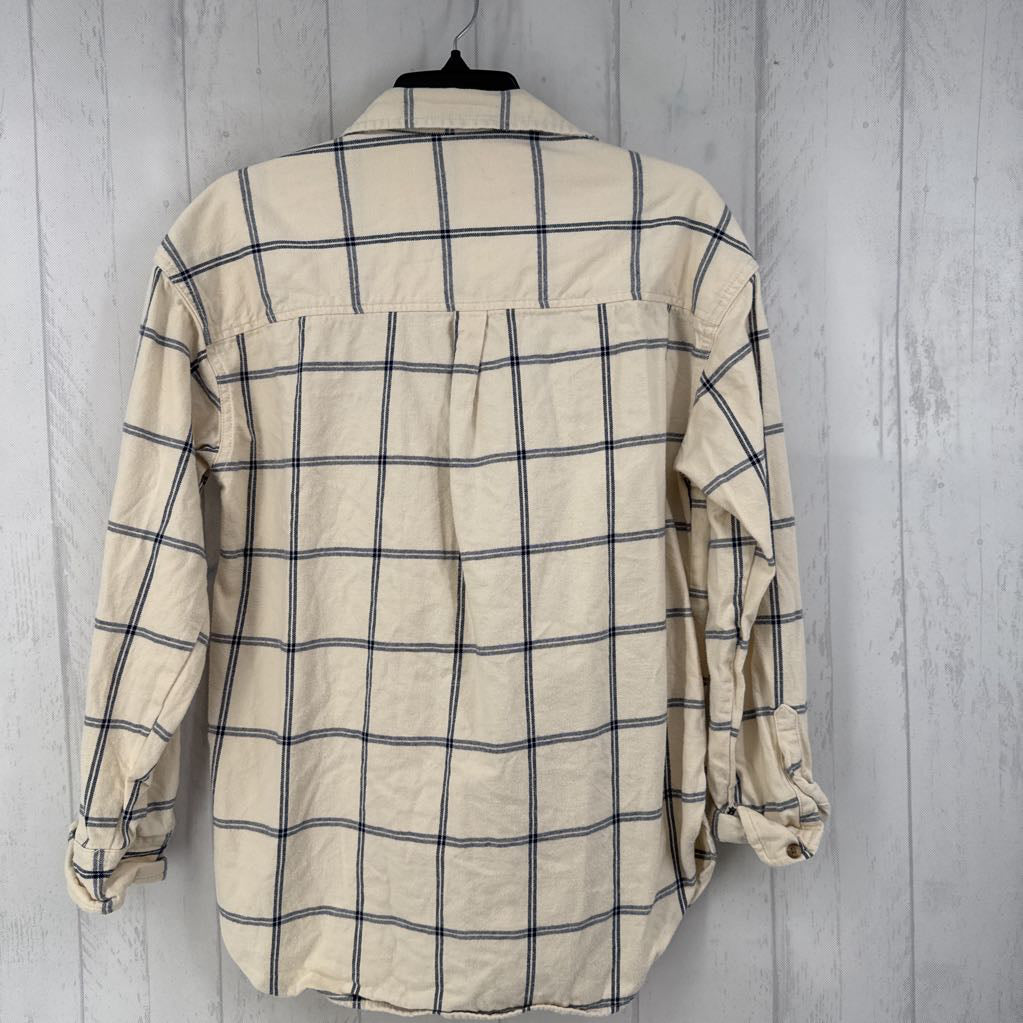 S plaid button down l/s top