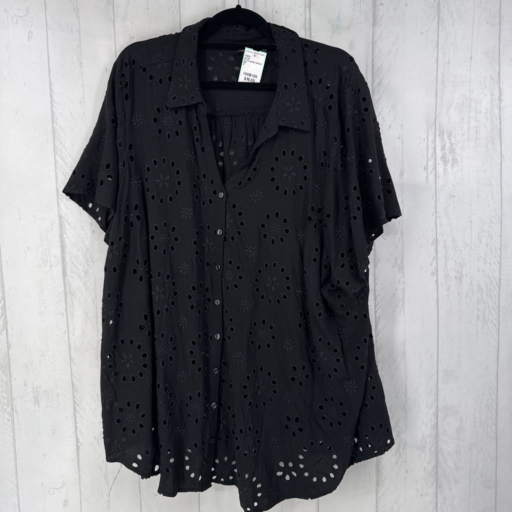 5 s/s eyelet button shirt