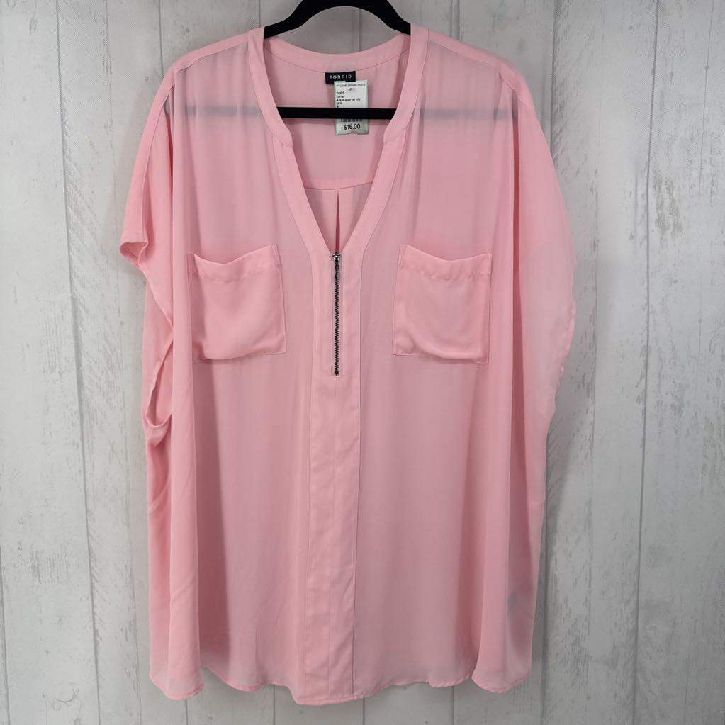 4 s/s quarter zip top