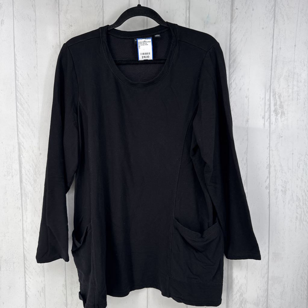 XL scoop neck tunic sweatshirt