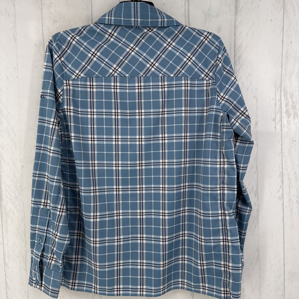 M plaid button down l/s top