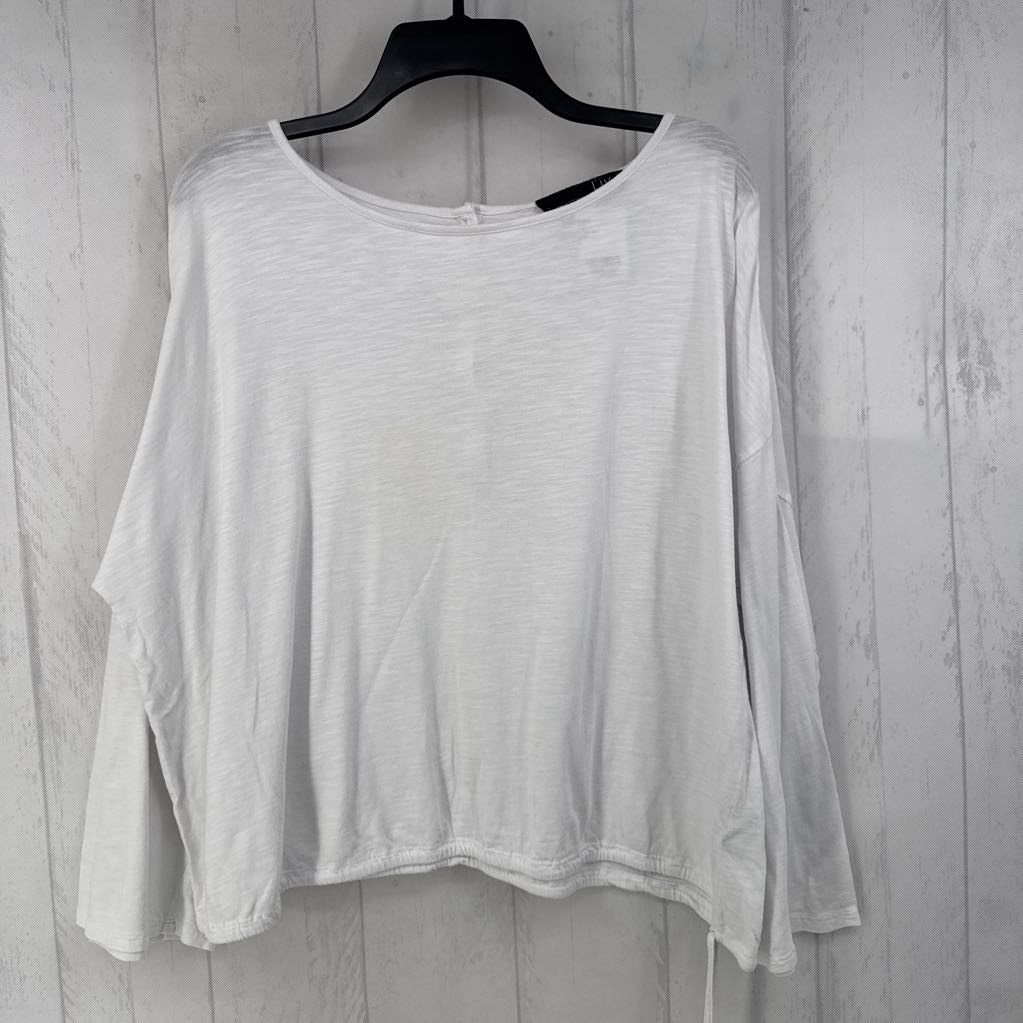 L 3/4 slv drawstring crop top