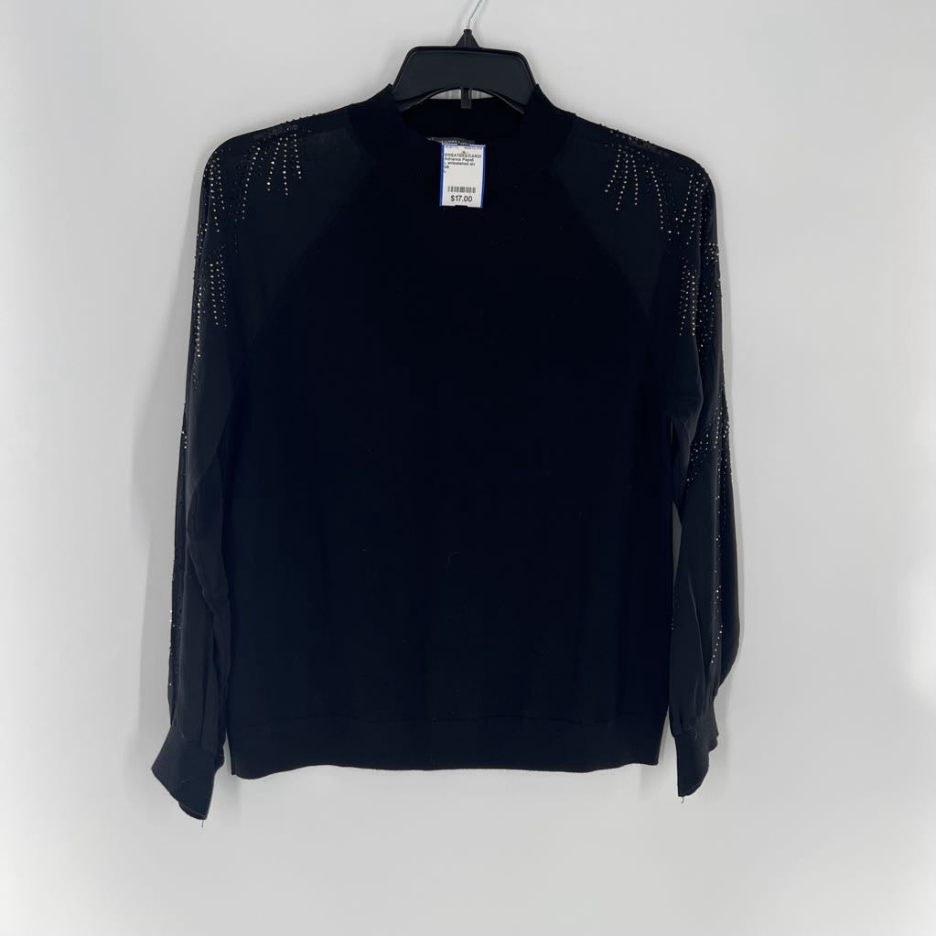L embelished slv sweater