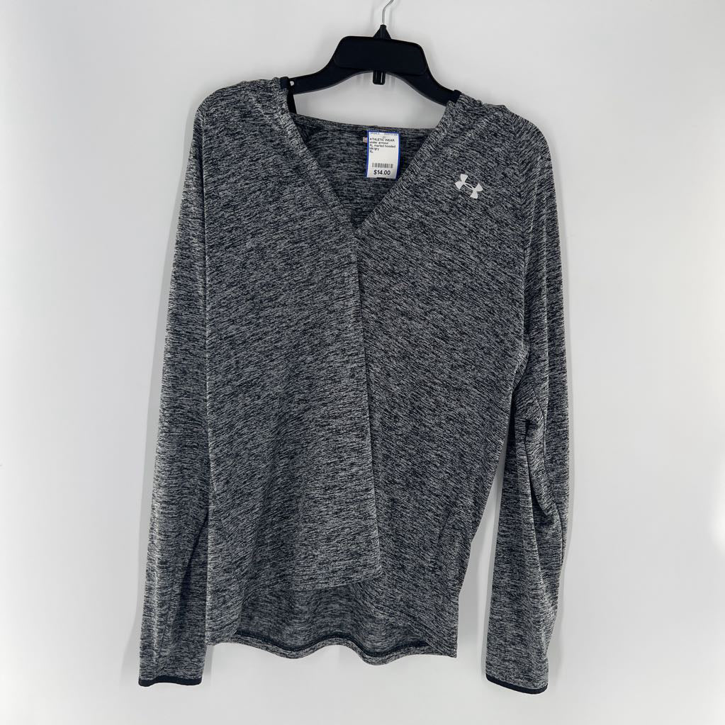 XL marled hooded l/s top