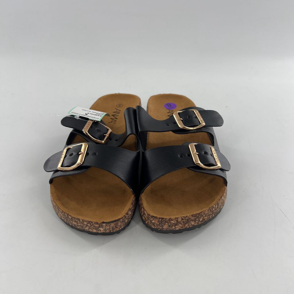 8 double buckle slide sandals