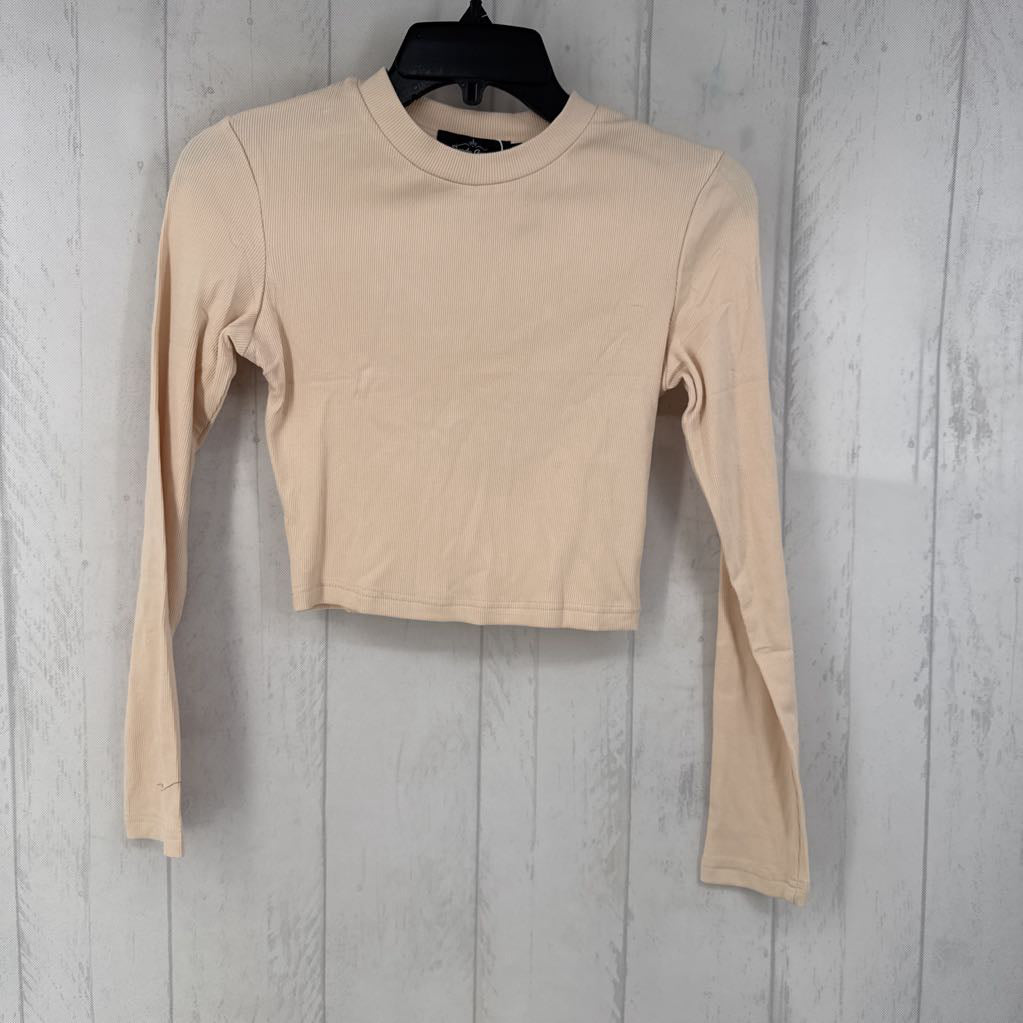 XS ribbed l/s cropped t-neck