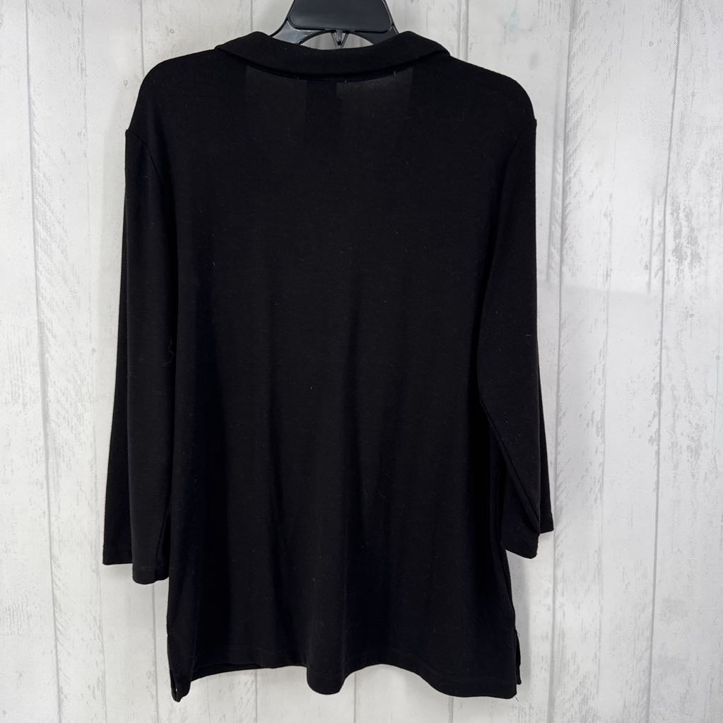 XL v-neck w/ collar 3/4 slv top