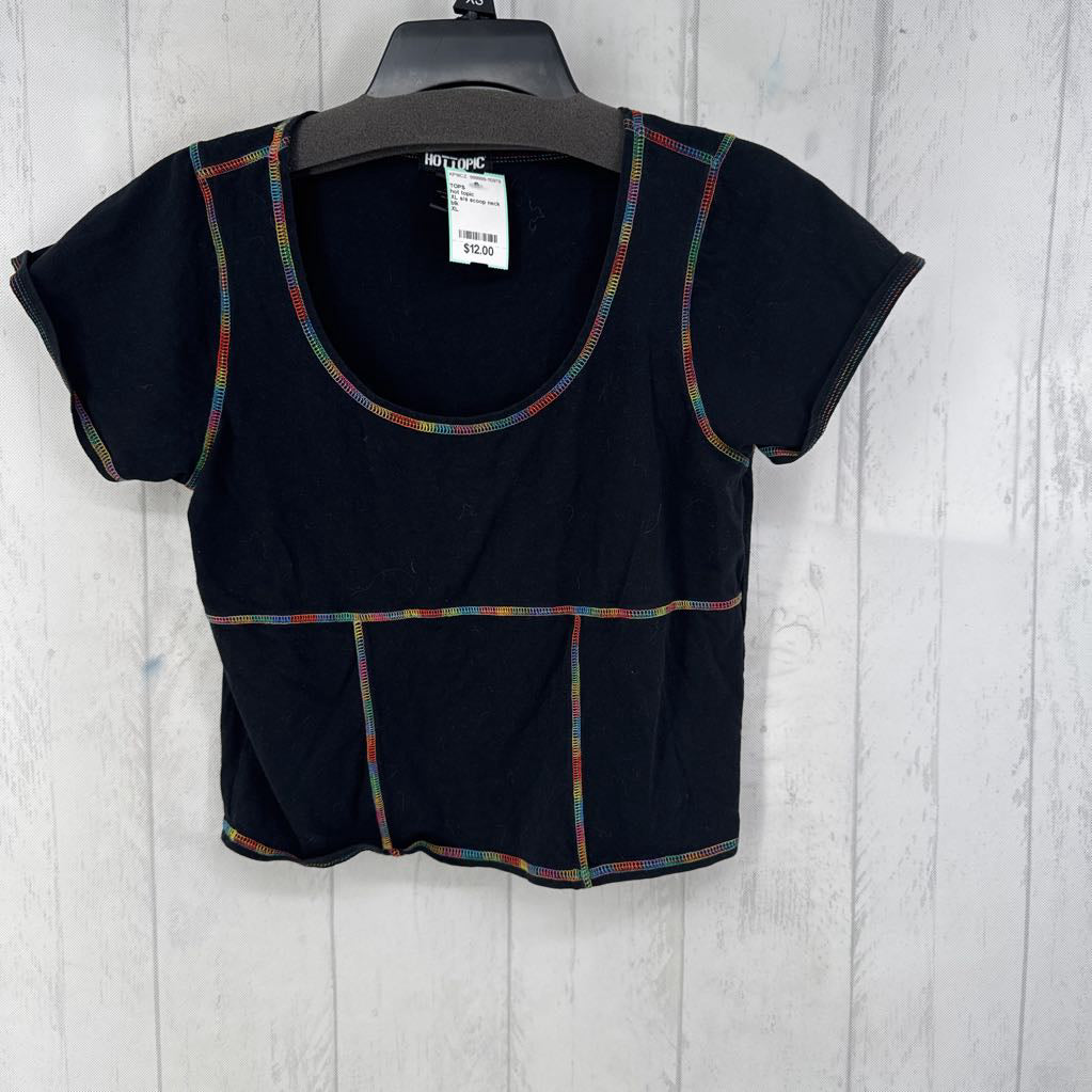 XL s/s scoop neck crop top