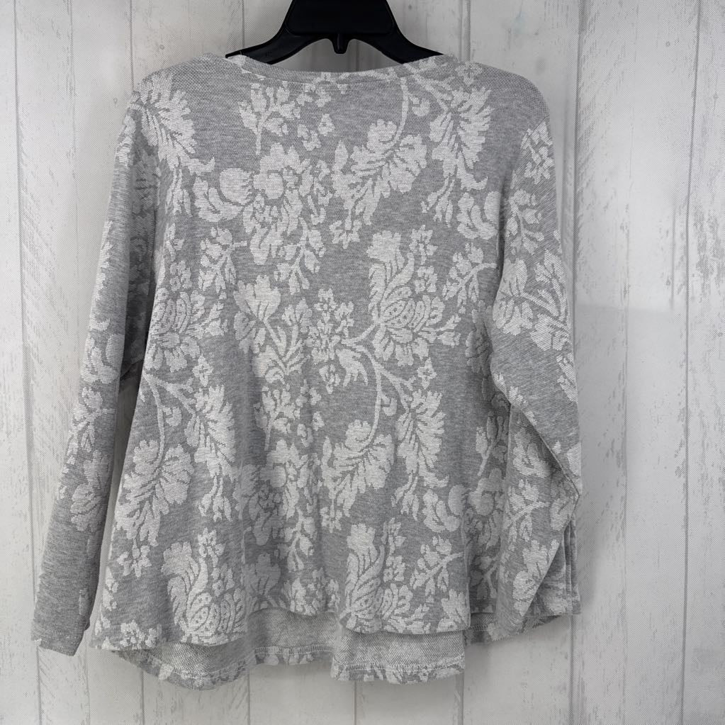 1X damask print l/s top