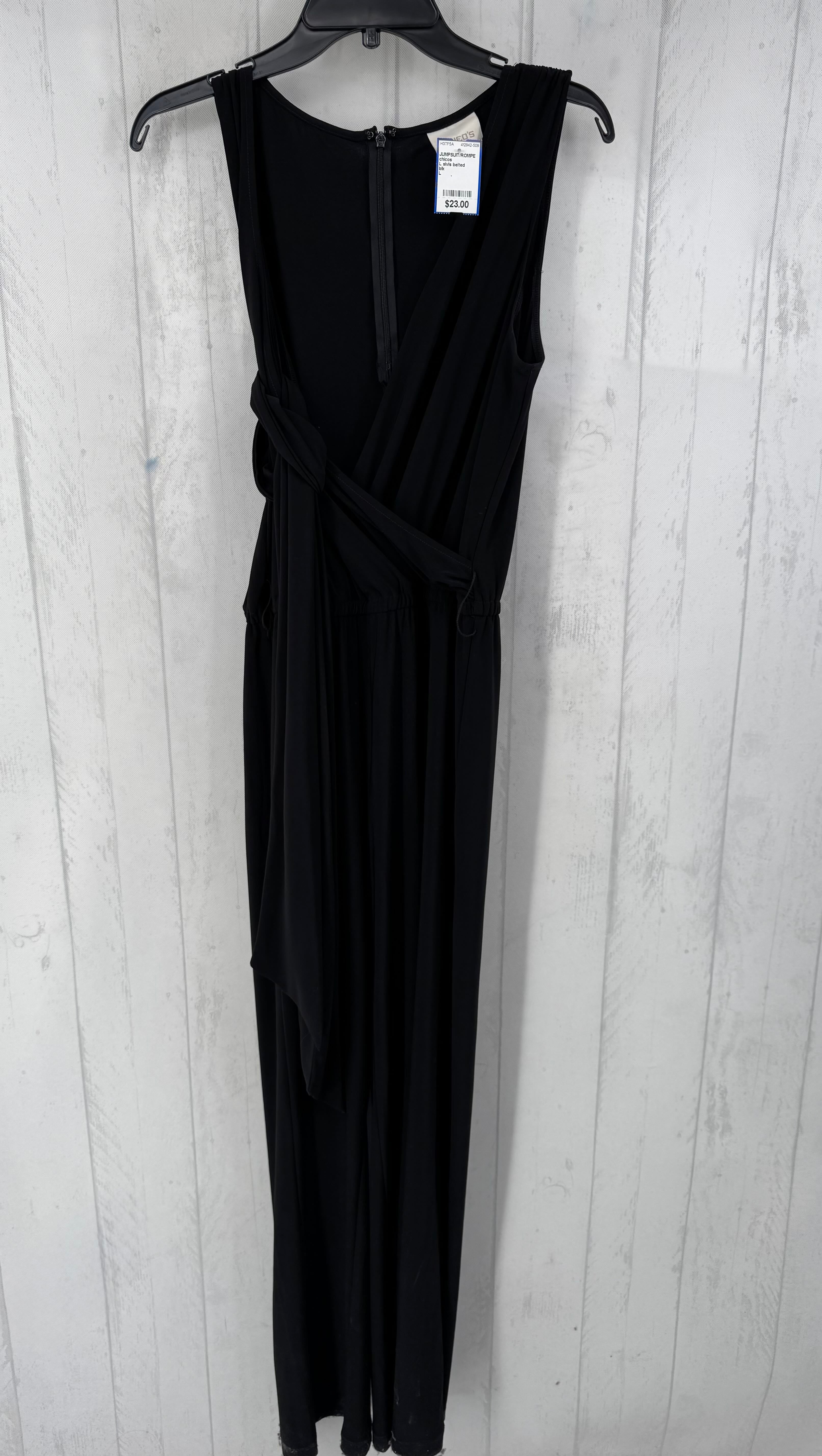 L slvls belted umpsuit