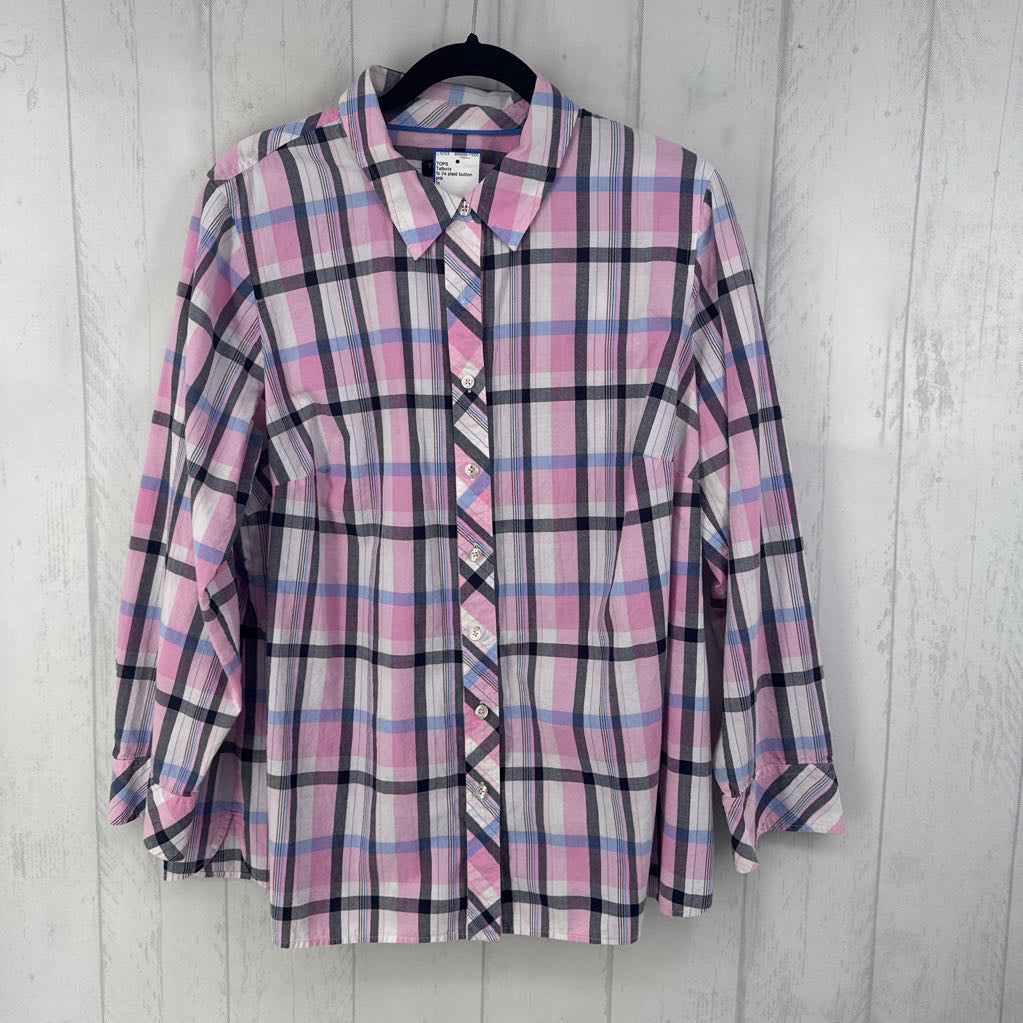 1x l/s plaid button shirt