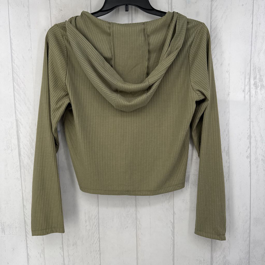 L ribbed hooded l/s top