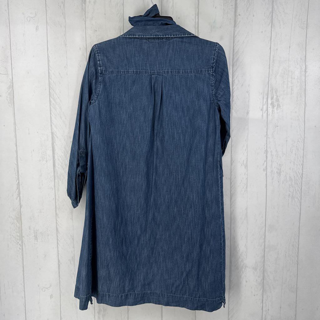 4 denim button down l/s dress