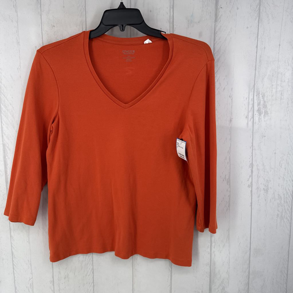 L v-neck 3/4 slv tee