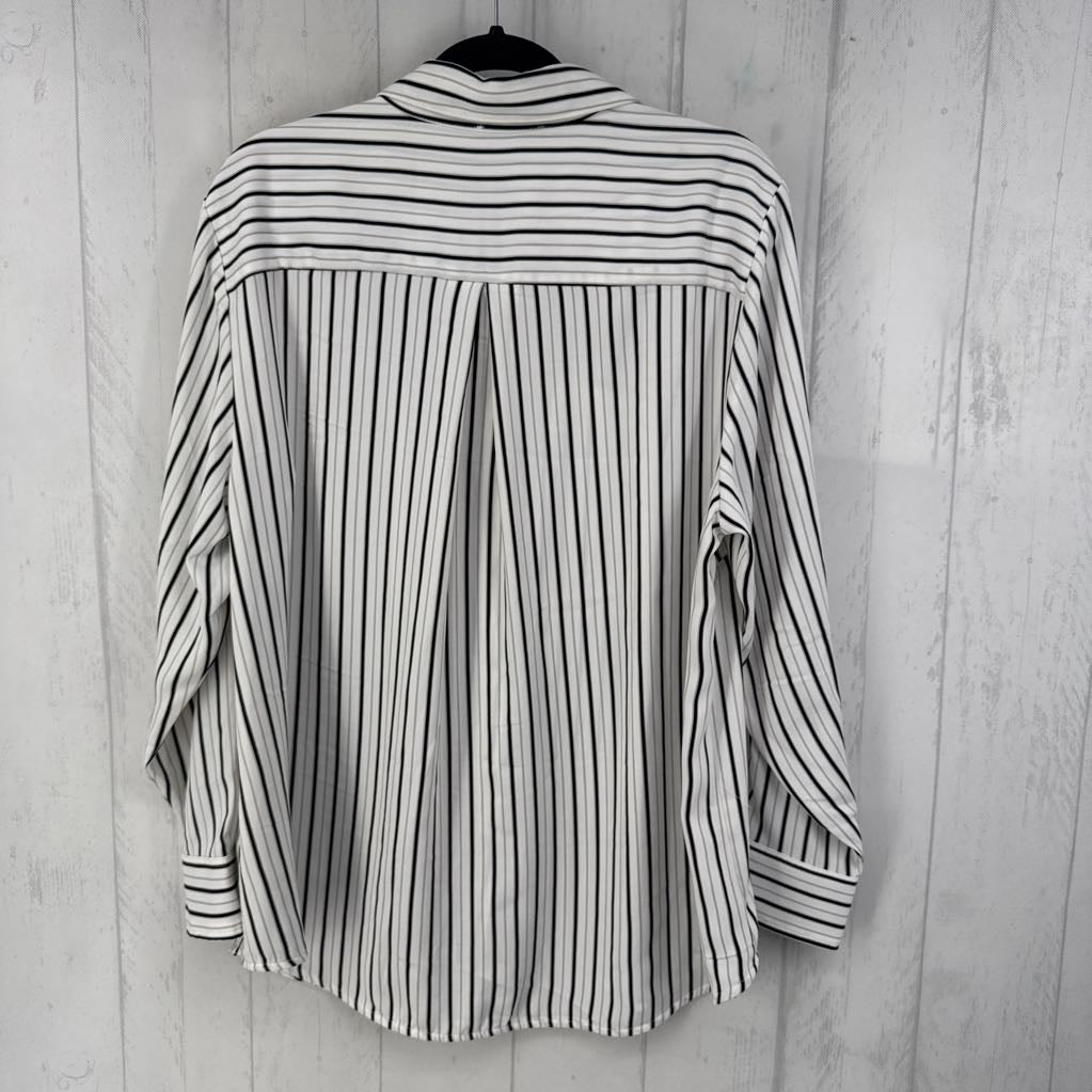 1X striped button down l/s top