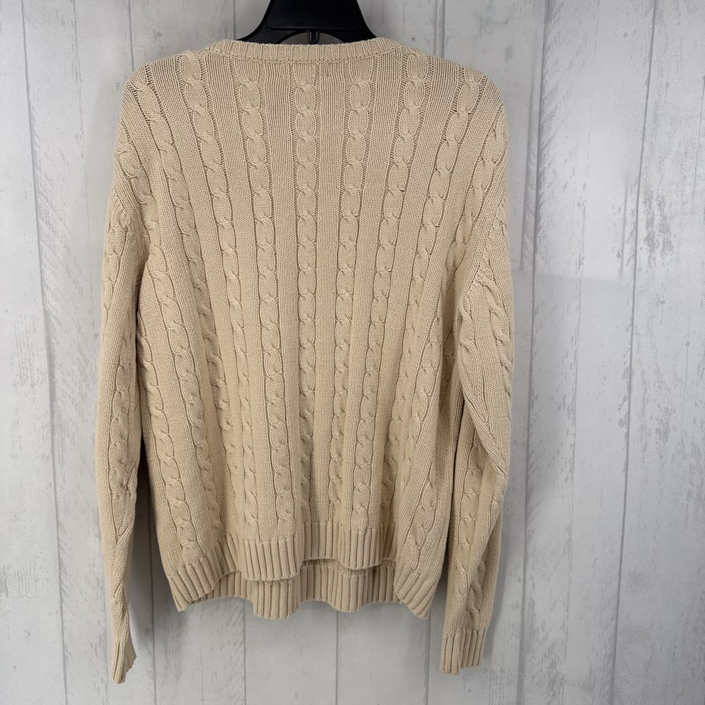 L cable knit sweater