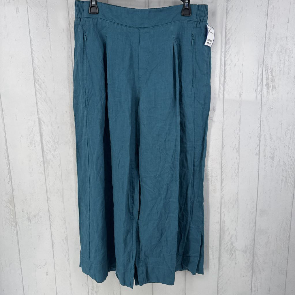 12 linen blend pull-on crop pant