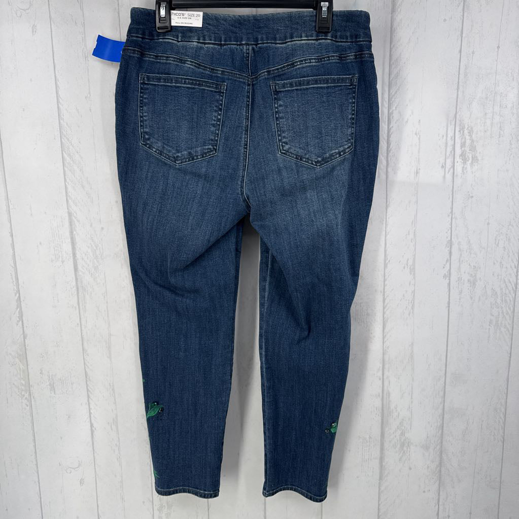 12 pull-on embroidered jegging