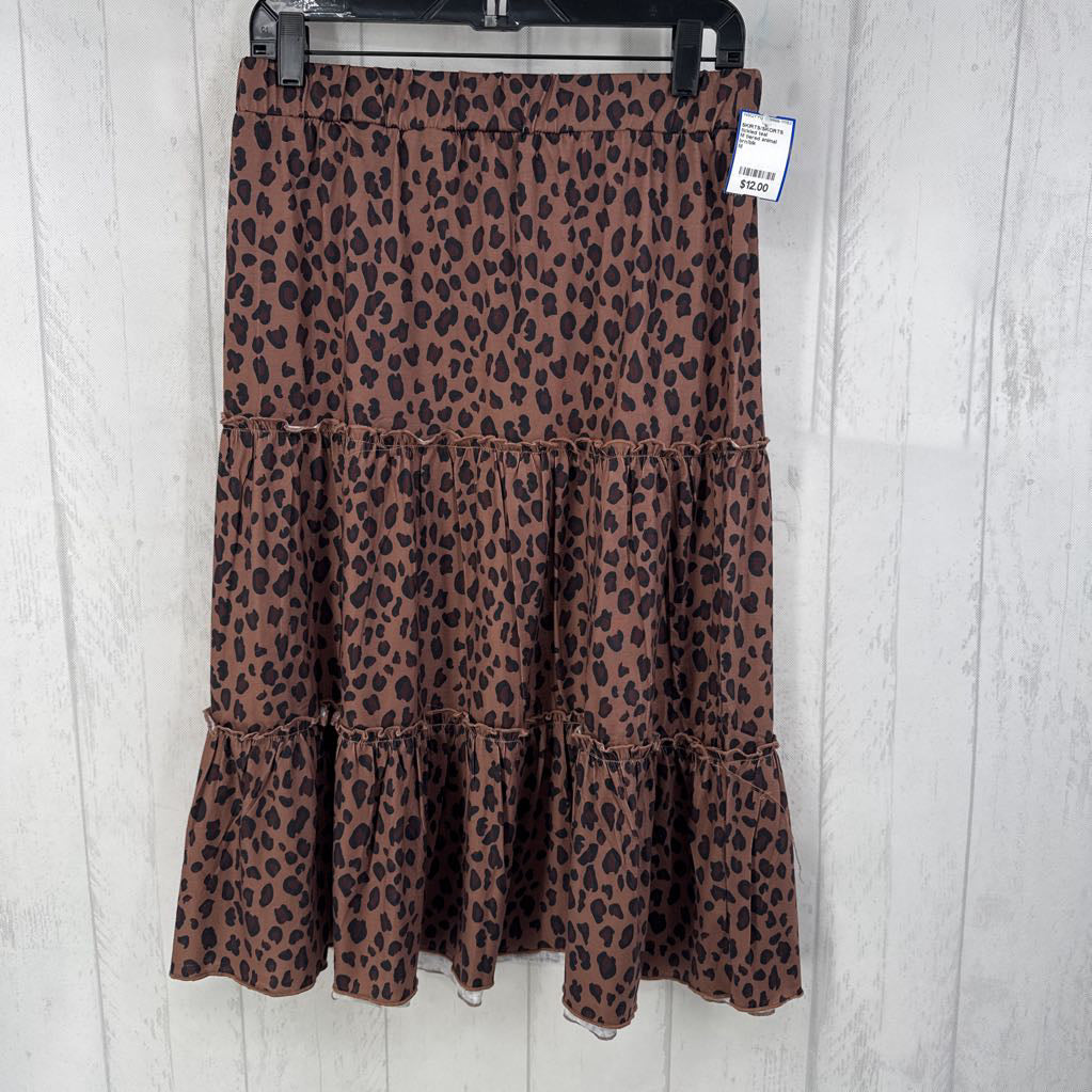 M tiered animal print skirt
