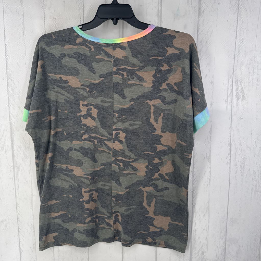 L s/s camo top