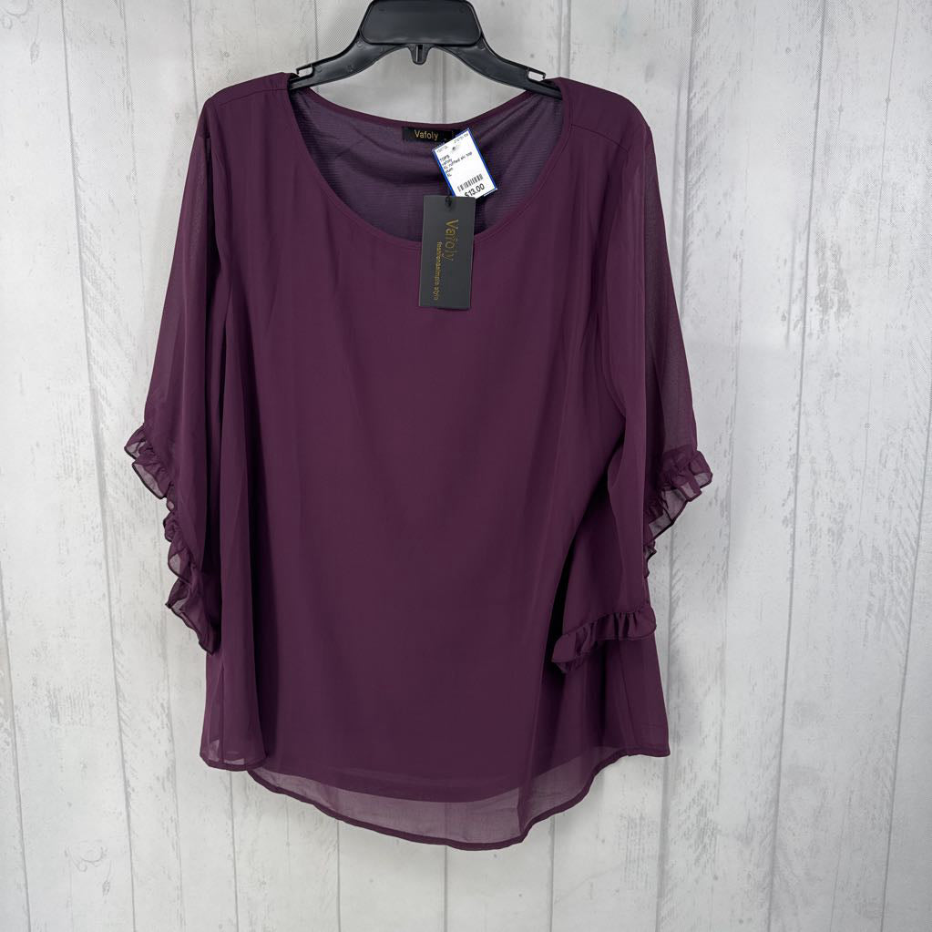 XL ruffled slv top