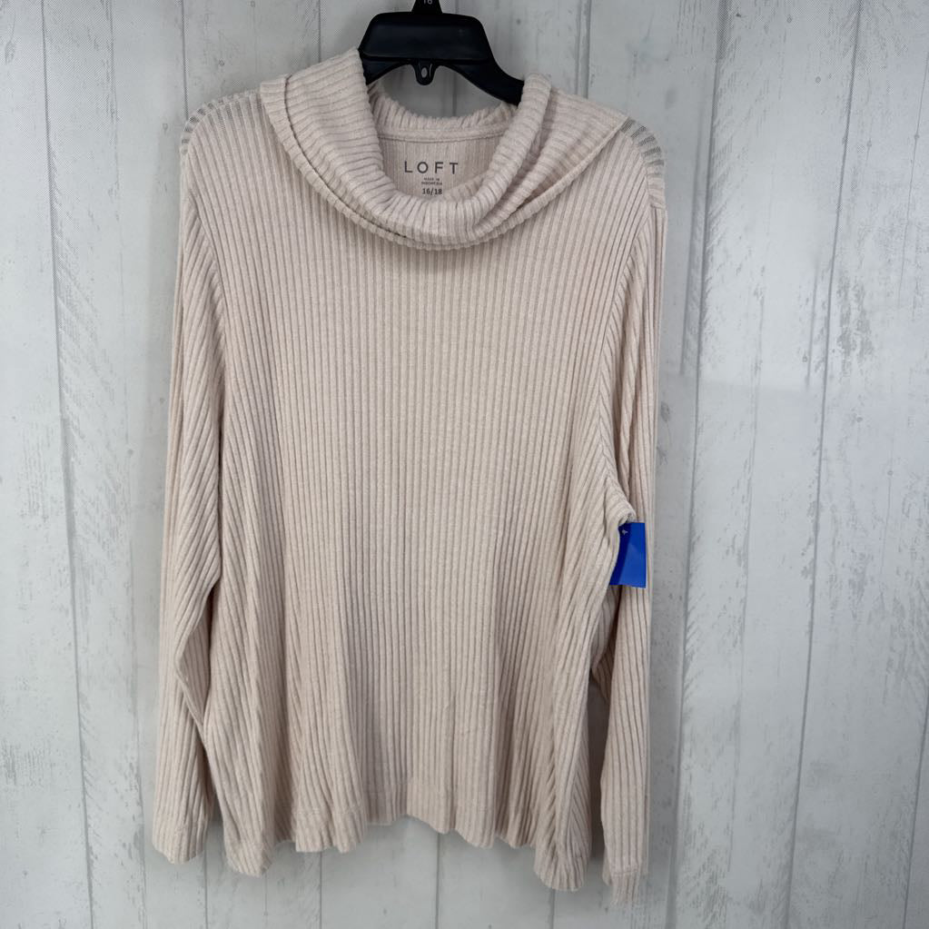 16/18 ribbed cowl neck top