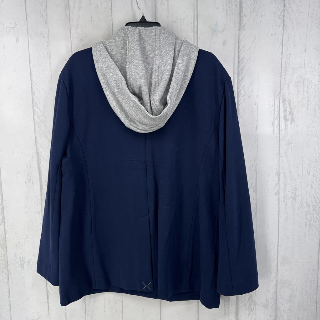 L hooded knit blazer