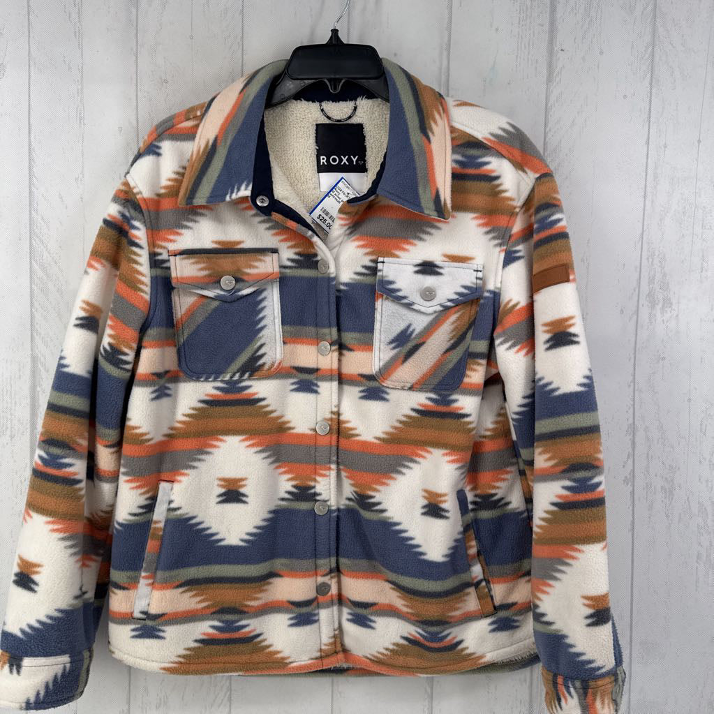 M aztec print fleece lined jacket