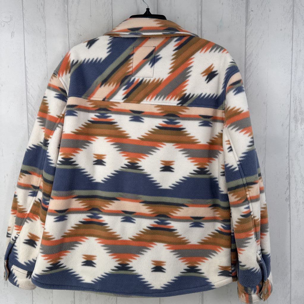 M aztec print fleece lined jacket