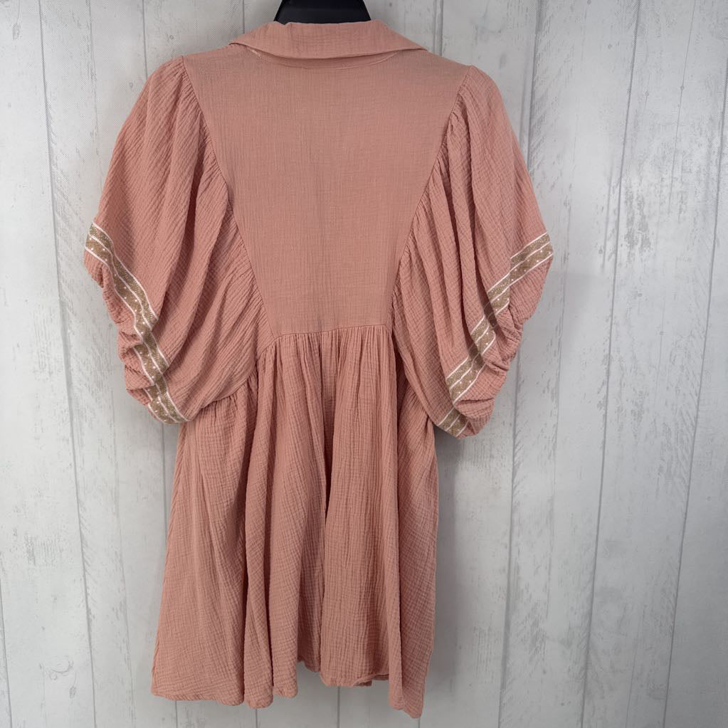 L balloon slv v-neck drress
