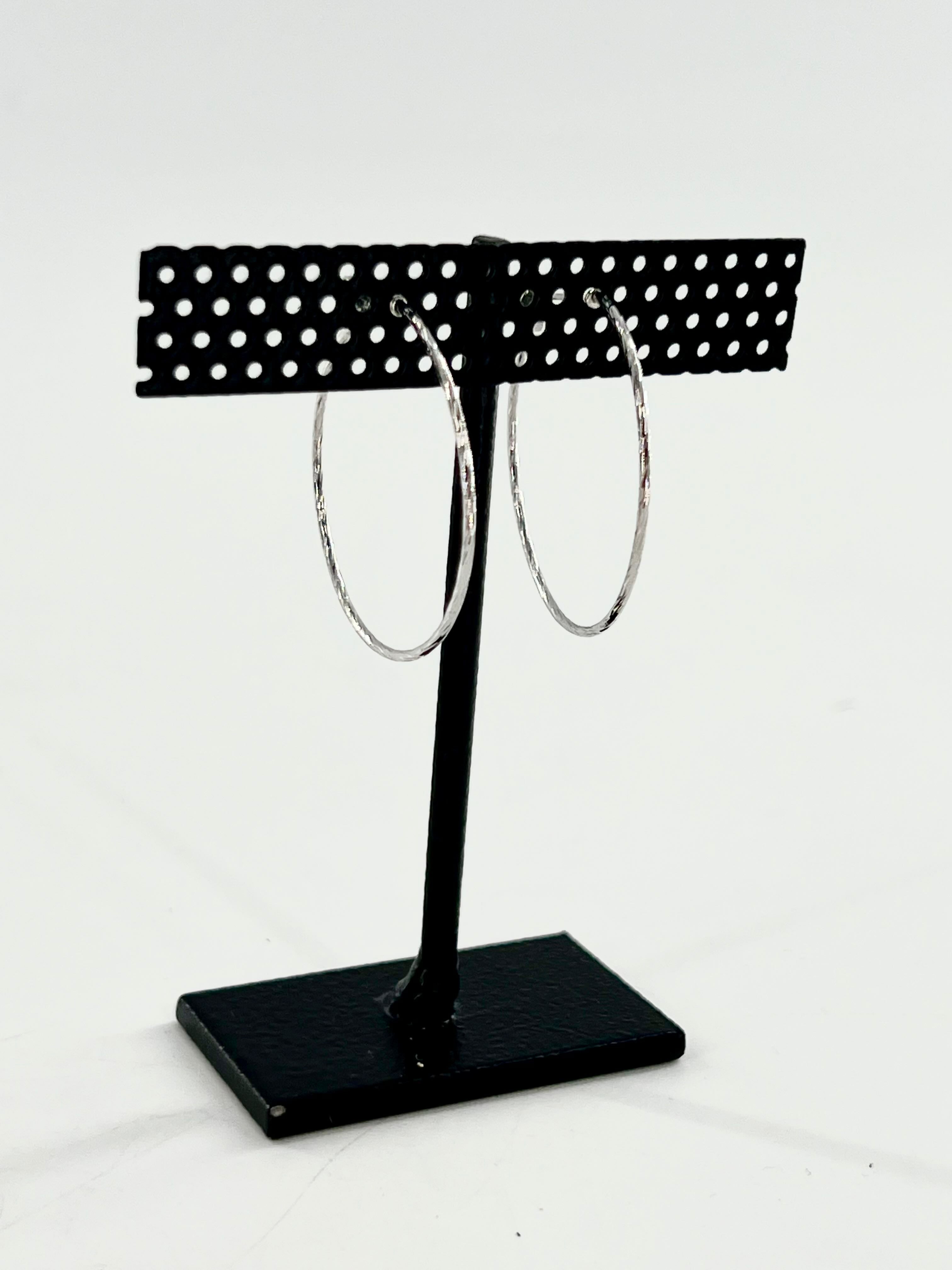 silver tone hoop earrings