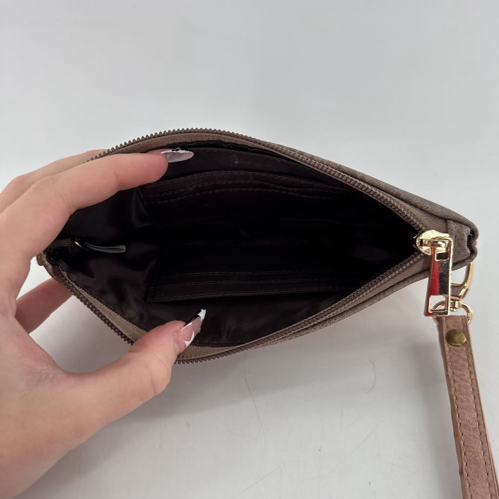 vegan leather cell phone holder wristlet