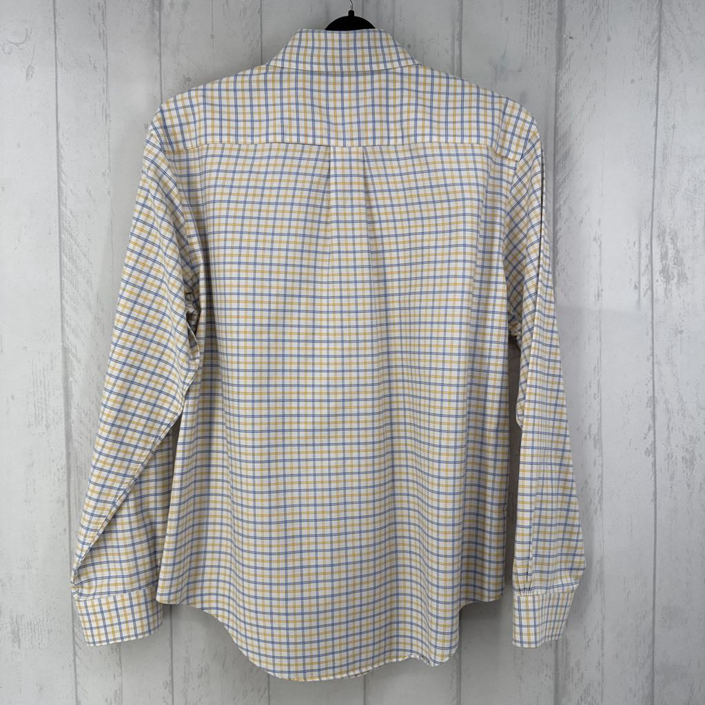 14 plaid button down l/s top