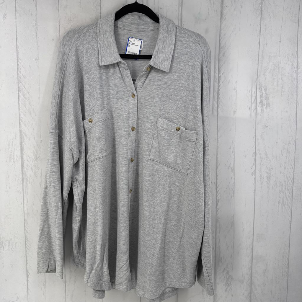 XXL button down l/s top