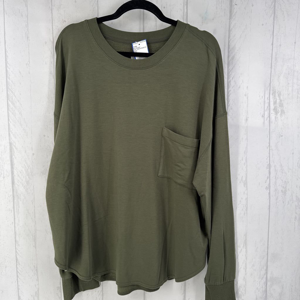 XXL fleece lined l/s top