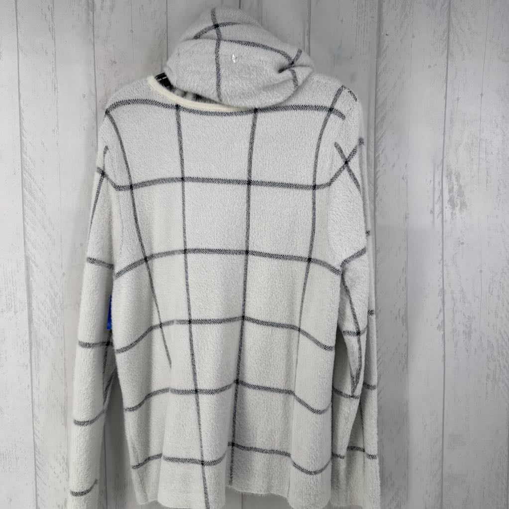 L 2Pc checkered sweater w/ scarf