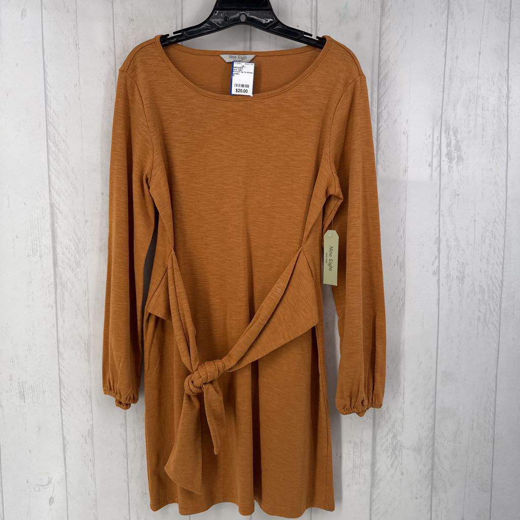 M front tie l/s dress