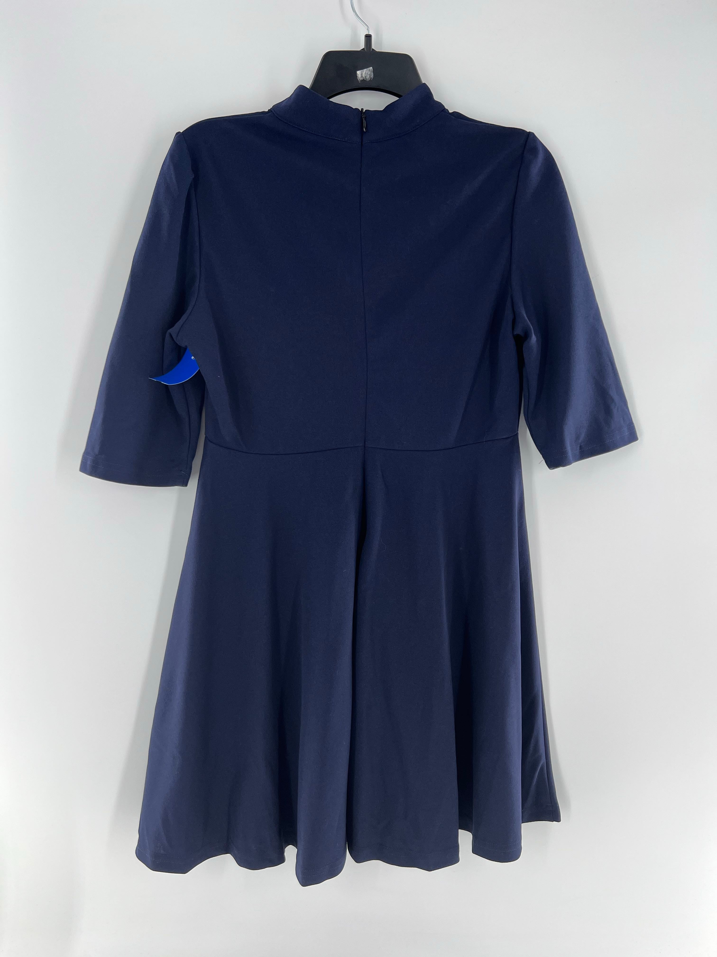 M mock neck elbow slv dress