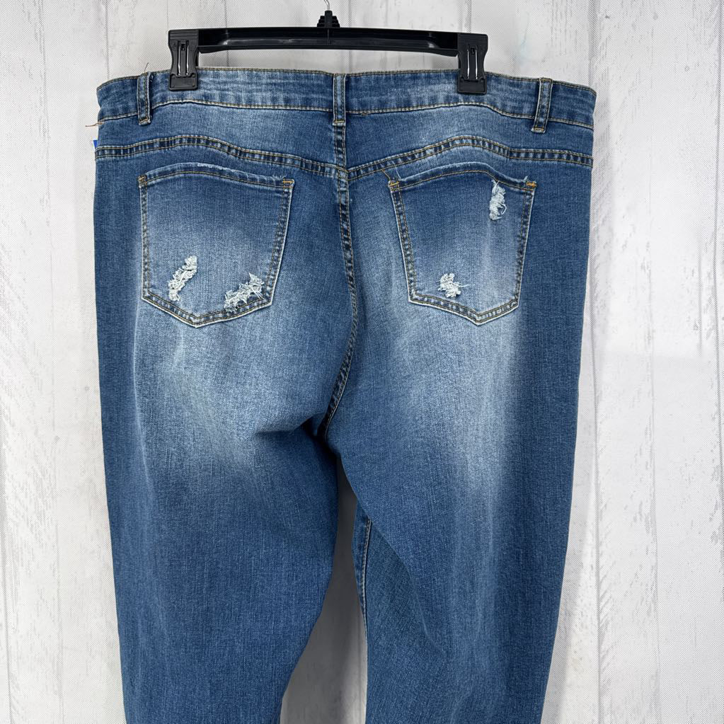 XXL baseball patchwork jeans