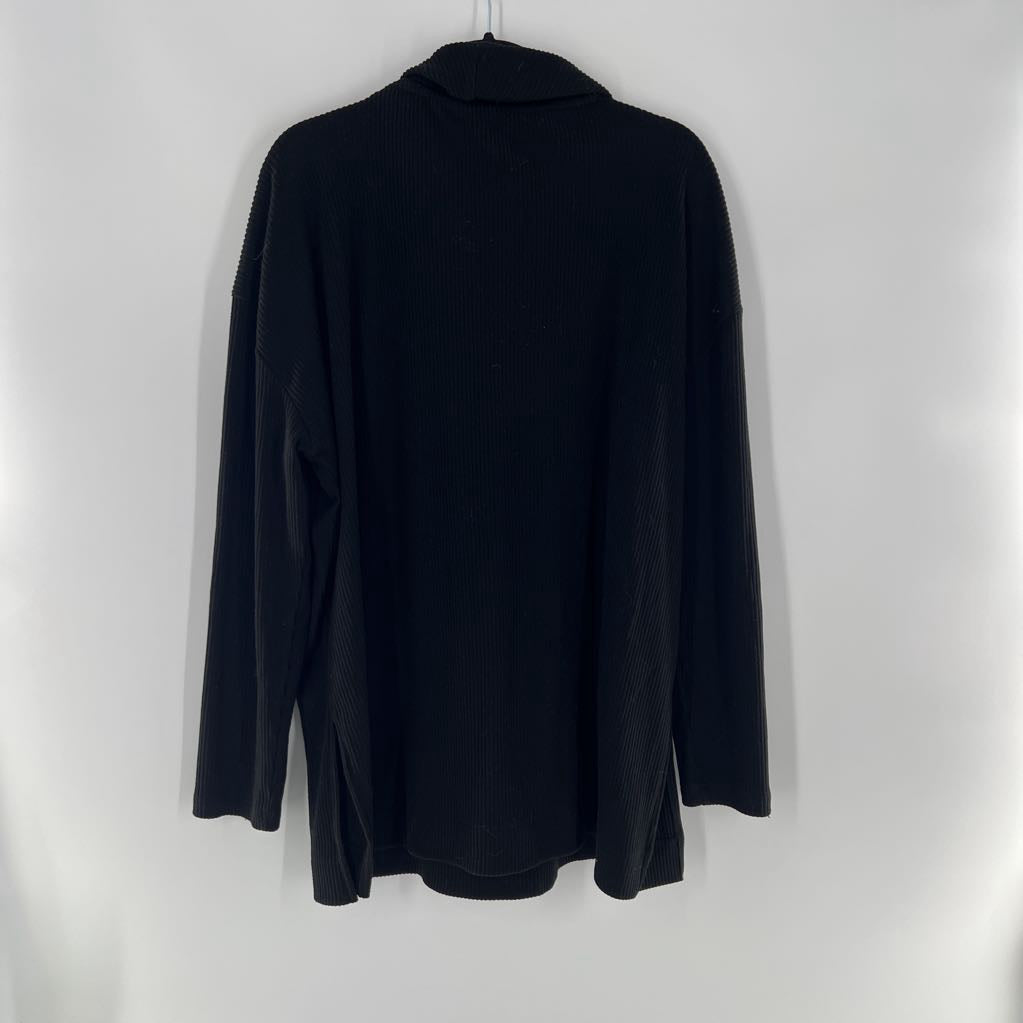 XXL ribbed cowl neck l/s top