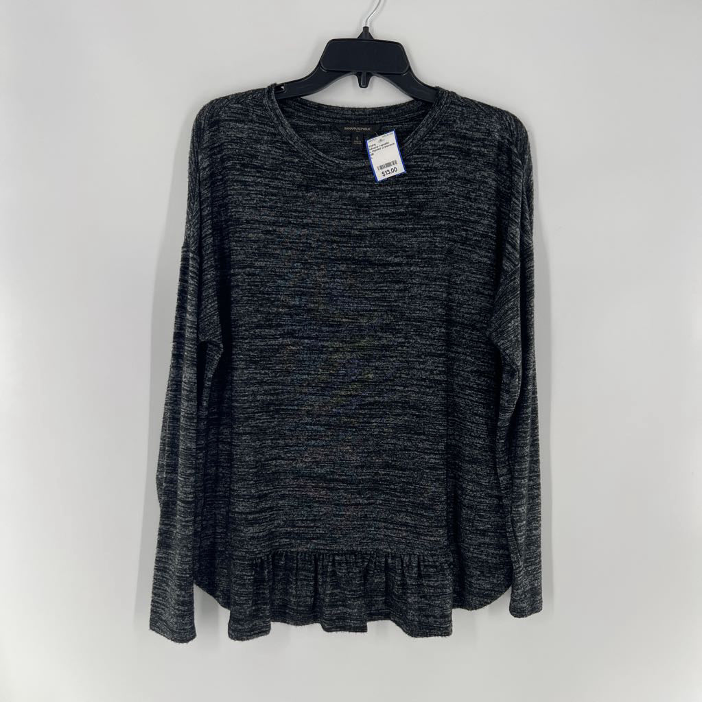 L marled crewneck l/s top